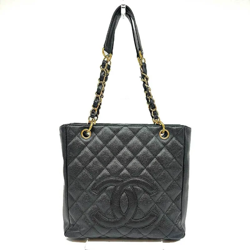 Chic green tote bag-Chanel  Caviar Leather Tote Bag (Pre-Owned)