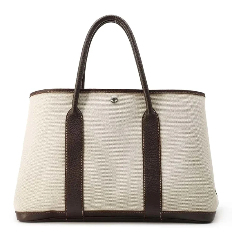 Chic silver tote bag-Hermes  Marron Toile H Tote Bag (Pre-Owned)