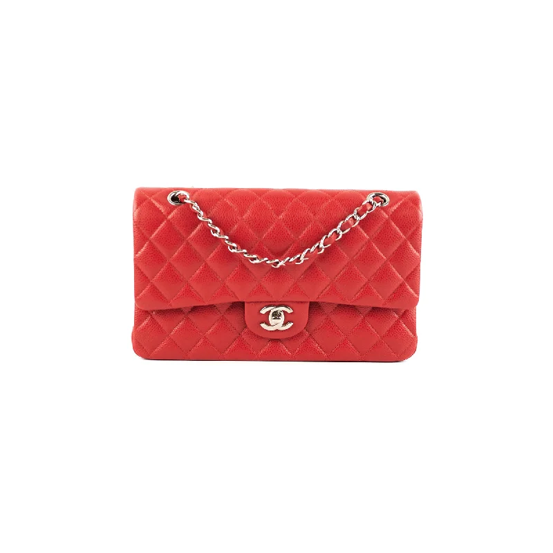 Adjustable red versatile handbag-Chanel Classic Flap Medium Caviar Red