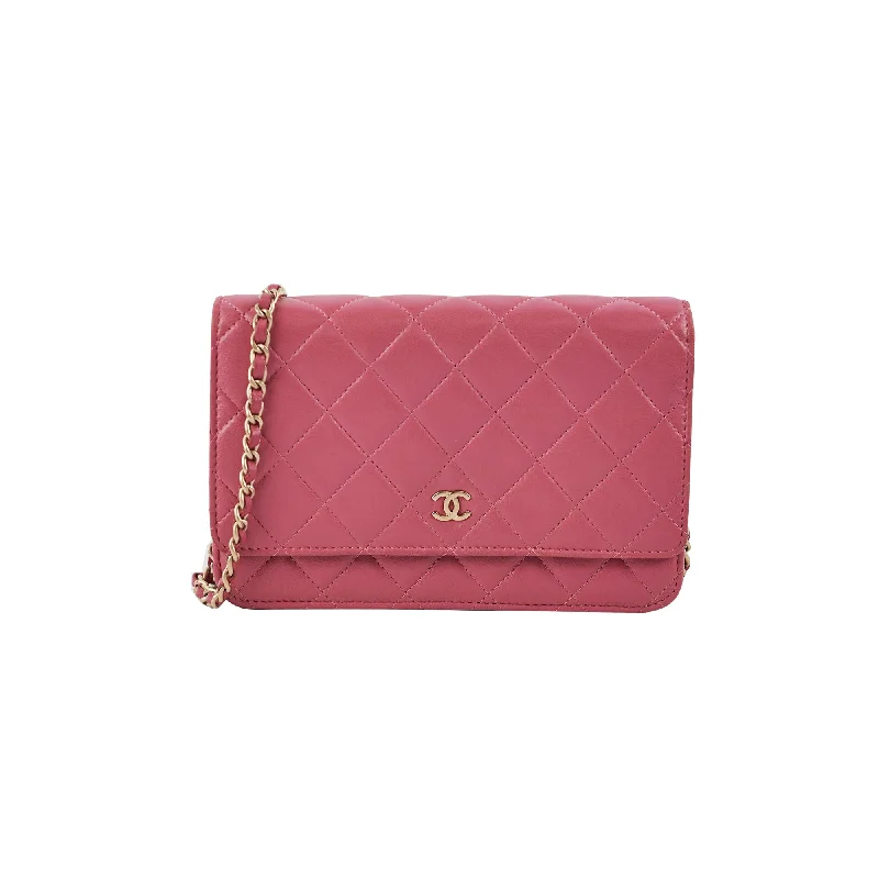 Everyday tan tone handbag-Chanel Wallet On Chain WOC Pink