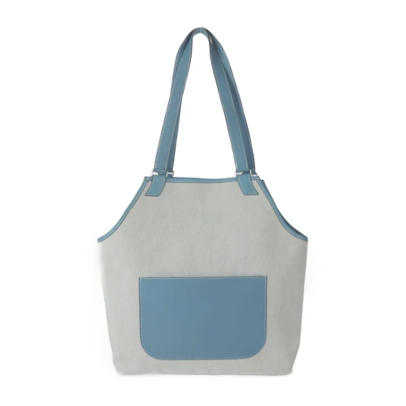 Everyday teal tote bag-Hermes Jardinier blue Jean  Toile H Taurillon Clemence Leather Handbag Shoulder Bag Tote Bag (Pre-Owned)