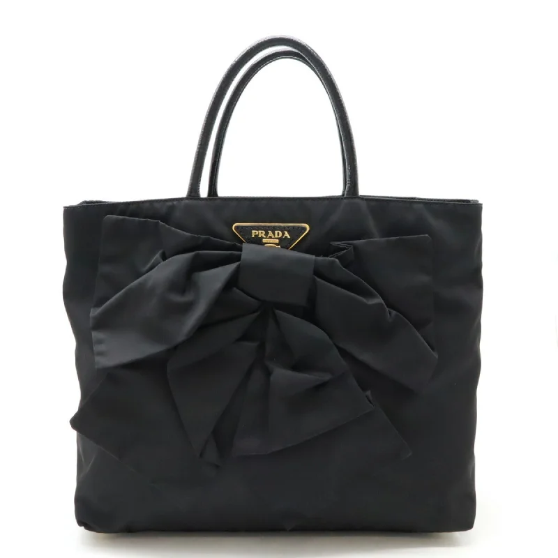 Festive tan tote bag-Prada   Patent Leather Nylon Handbag Tote Bag (Pre-Owned)