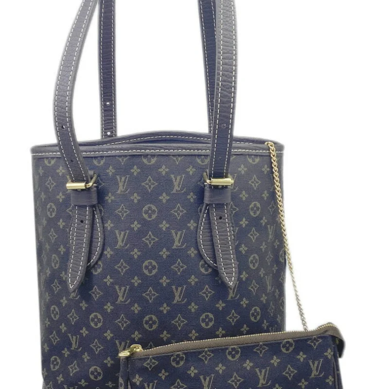 Eco-friendly blue tote bag-Louis Vuitton  Ebene Monogram Mini Lin Tote Bag (Pre-Owned)