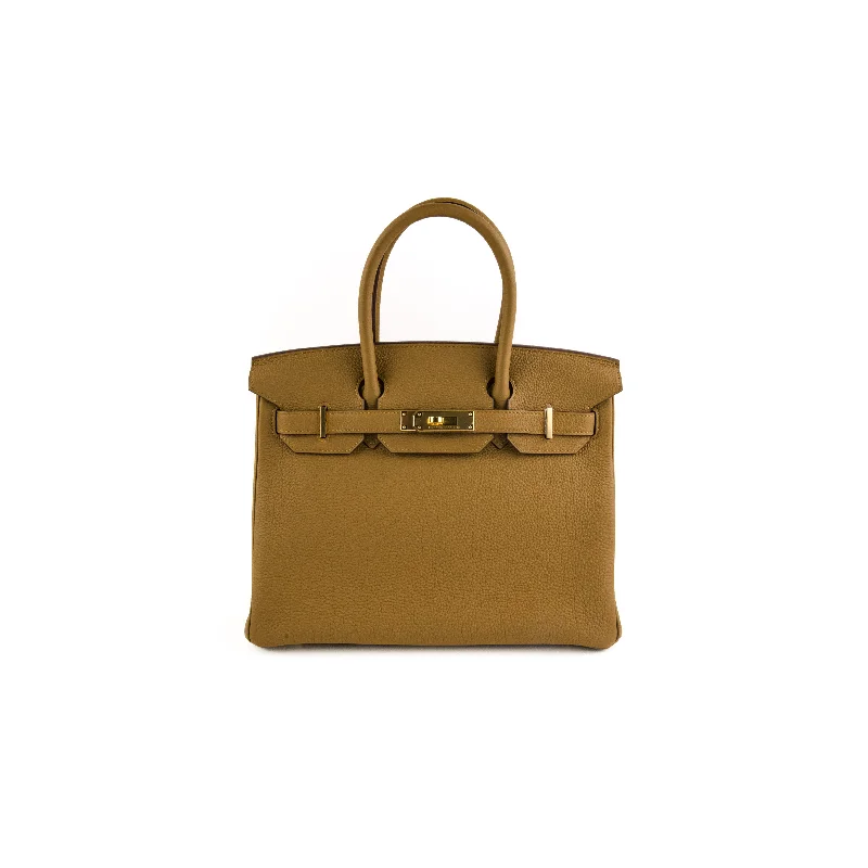 Lightweight satin summer handbag-Hermes Birkin 30 Bronze Dore Togo with GHW - Stamp Y 2020