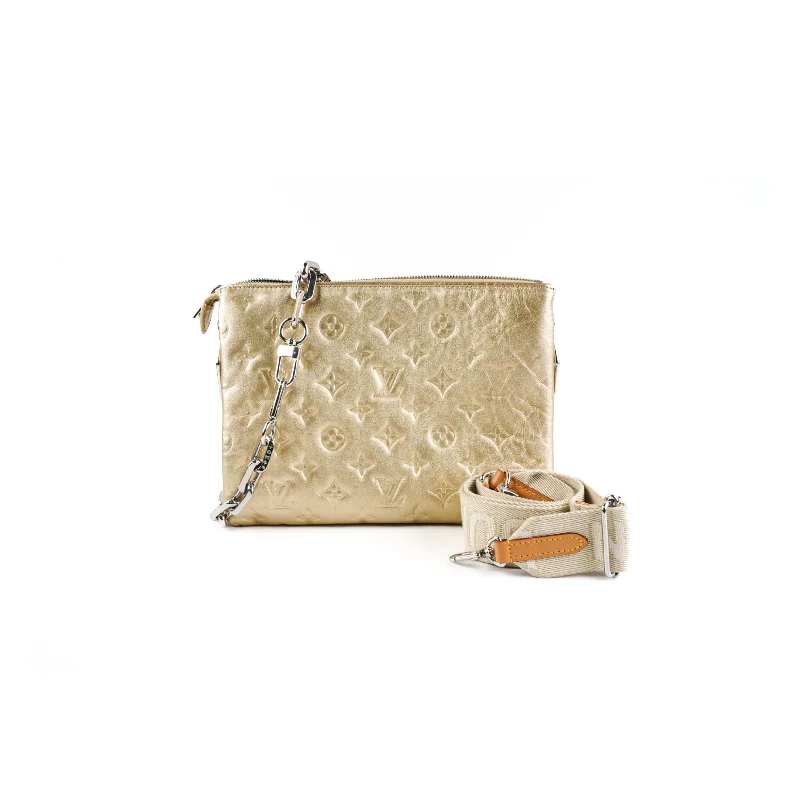 Retro tan geometric handbag-Louis Vuitton Coussin Gold PM