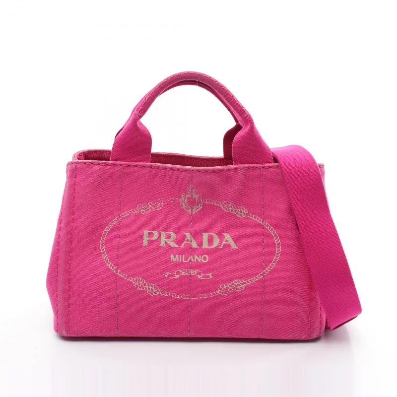 Sleek red tote bag-Prada  Canvas Tote Bag (Pre-Owned)