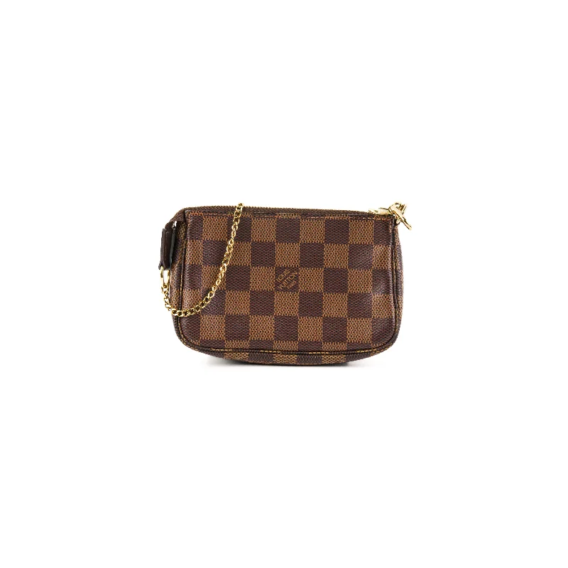 Luxury snakeskin handbag-Louis Vuitton Mini Pochette Damier Ebene