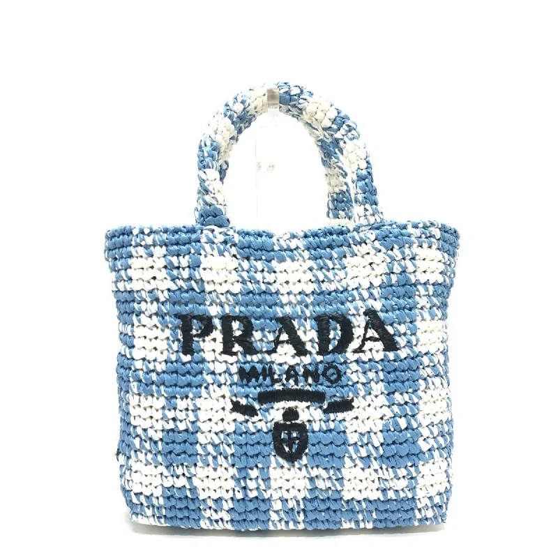 Lightweight tan tote bag-Prada blue  Raffia Tote Bag (Pre-Owned)