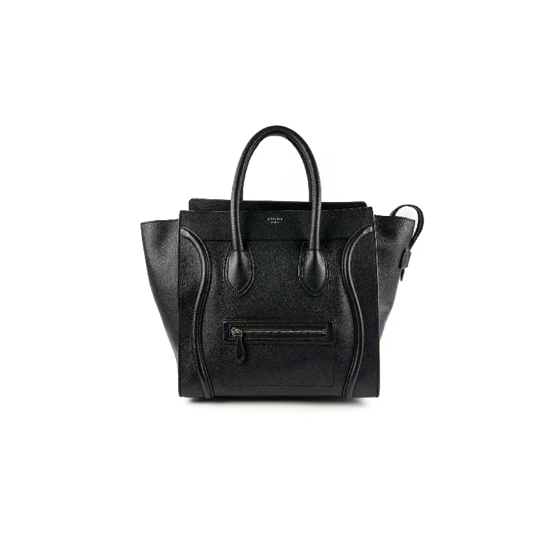 Office-friendly structured handbag-Celine Luggage Mini Black Tote Bag