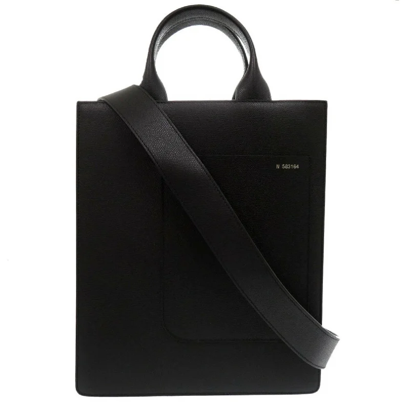 Designer black tote bag-Valextra  Leather Tote Bag (Pre-Owned)