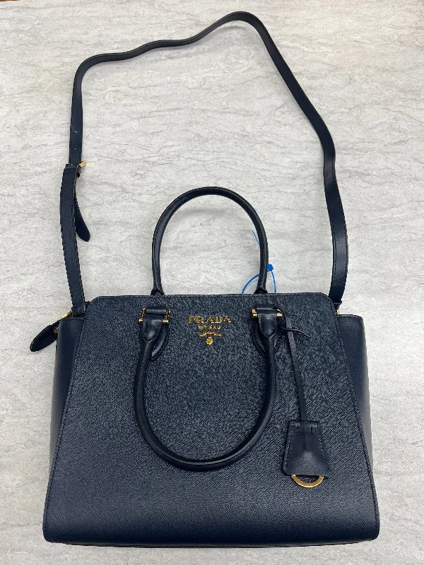 Classy blue pearl handbag-Crossbody Luxury Designer By Prada, Size: Medium