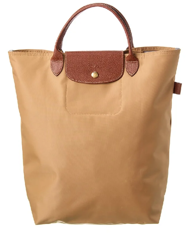 Multi-pocket tan tote bag-Longchamp Le Pliage Medium Canvas Tote