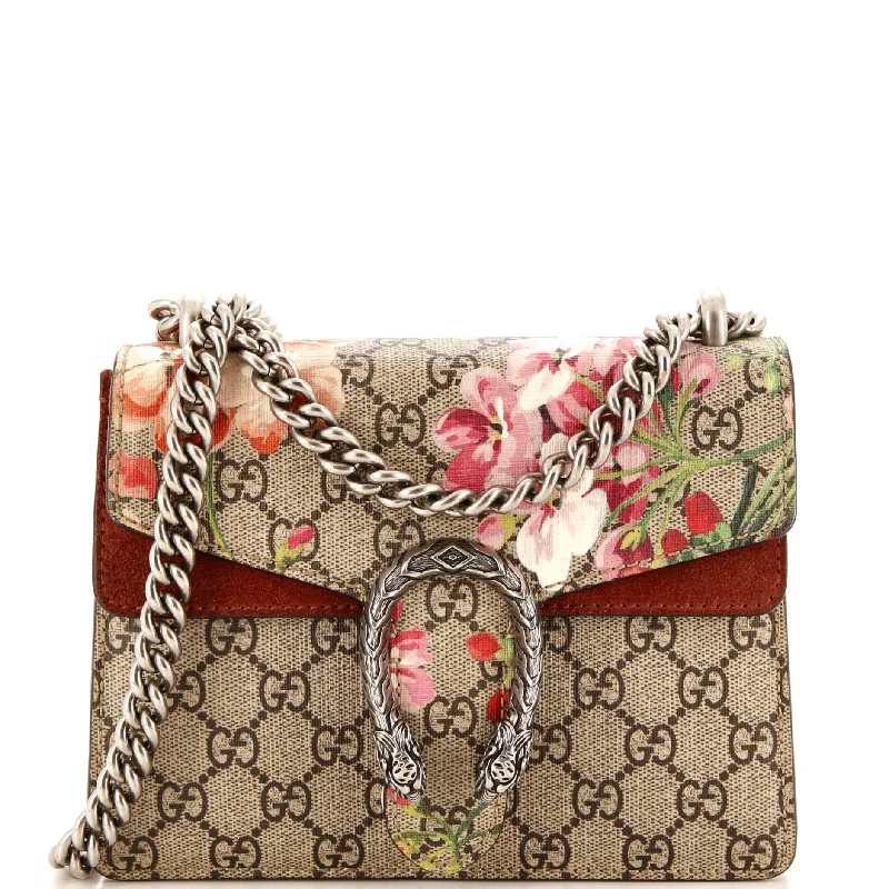 Lightweight red crossbody bag-Dionysus Bag Blooms Print GG Coated Canvas Mini