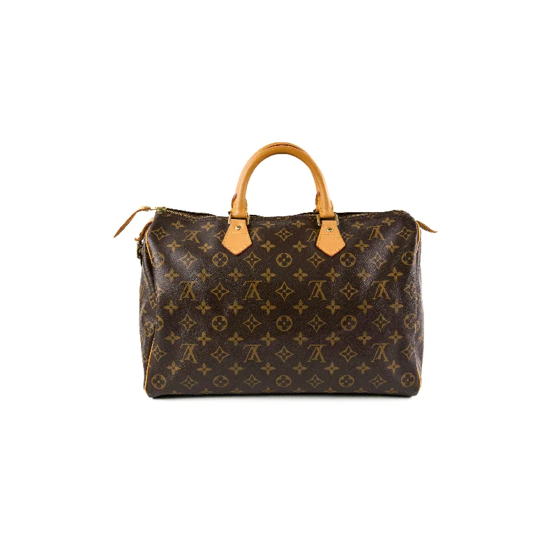 Soft tan bridal handbag-Louis Vuitton Speedy 35 Monogram