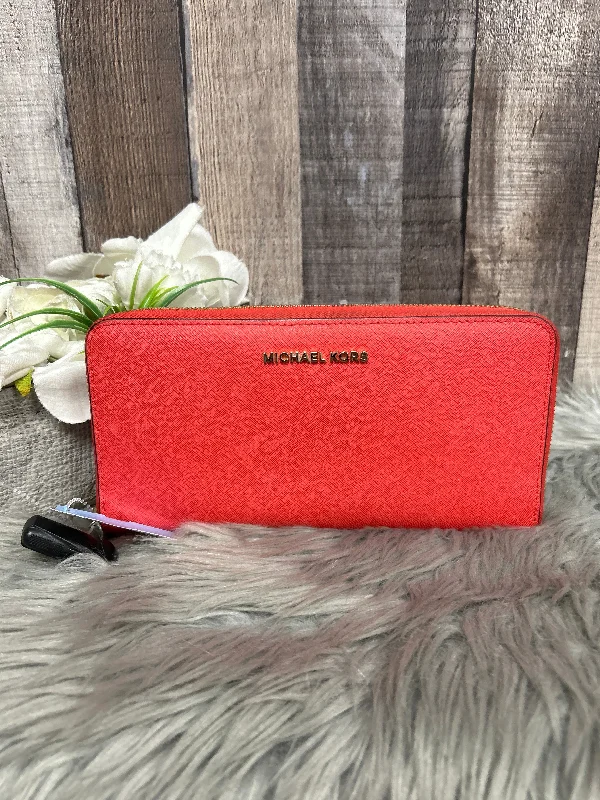 Lightweight red foldable handbag-Wallet Designer By Michael Kors, Size: Large