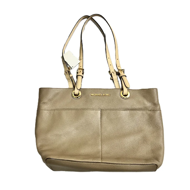 Eco-friendly tan recycled handbag-Handbag Designer By Michael Kors, Size: Medium