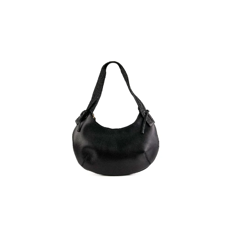 Bold geometric design handbag-Gucci Hobo Shoulder Bag Black