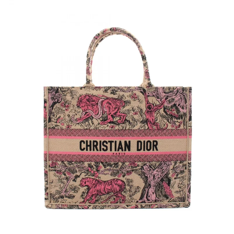 Affordable purple tote bag-Christian Dior  pink Canvas Raffia Tote Bag