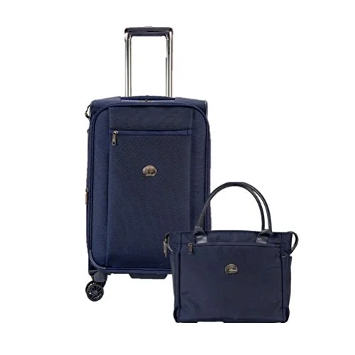 deal suitcase for low-cost travel -Delsey Luggage Montmartre 2 Piece Tote And 21 Inch Suitcase, Navy