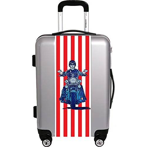 holiday suitcase for summer trips -Ugo Bags Patriotic Cyle By Gary Grayson 22" Luggage (Silver)