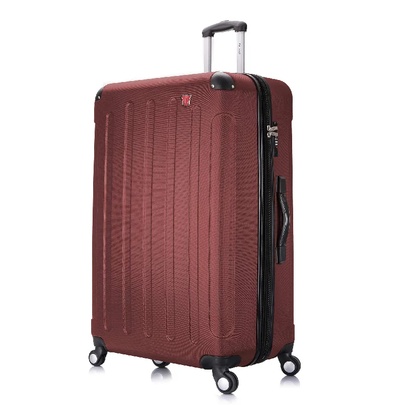 small suitcase for brief escapes -DUKAP Luggage - Intely Collection - Hardside Spinner 28'' inches with Integrated Weight Scale (Wine) - Suitcases with Wheels