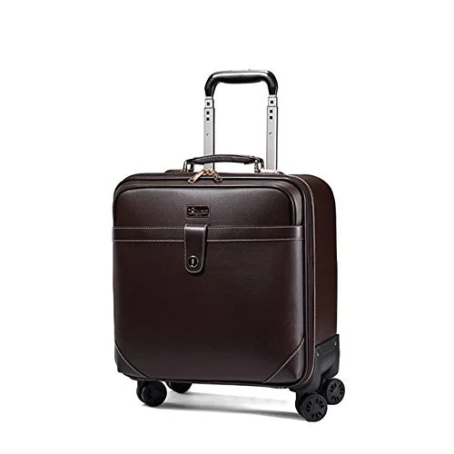 strong suitcase for heavy journeys -Retro Travel Suitcase Rolling Spinner Luggage Women Trolley Case 24inch Wheels Man 20inch Box PVC Vintage Cabin Travel Bag Trunk (Color : 24inch)