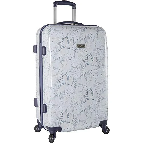 pink suitcase for playful trips -Tommy Bahama Carry On Hardside Luggage Spinner Suitcase, ARTSY Leaf