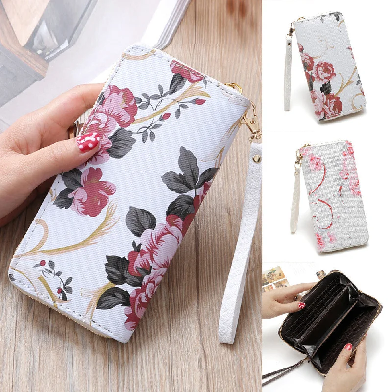 Eco-friendly grey purses & wallets-Fashion Women Stone Road Wallet Coin Bag Purse Phone Bag