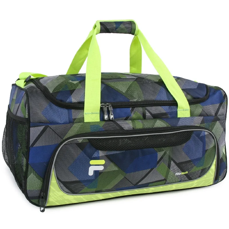 budget duffel bags for cheap travel -Fila Energy Md Travel Gym Sport Duffel Bag, Abstract Neon