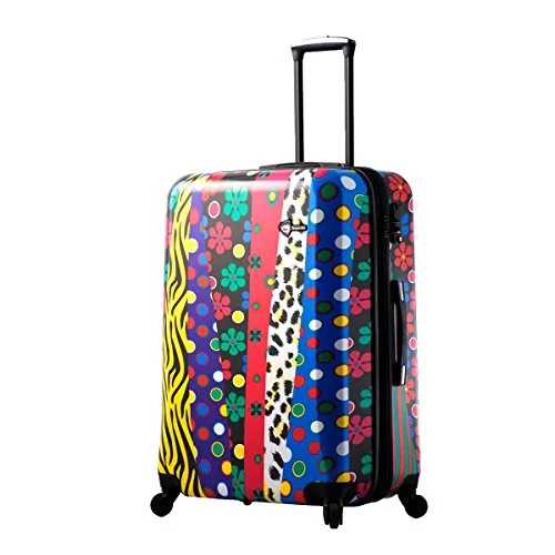 high-end suitcase for posh style -Mia Toro Pop Fiore Hardside 28 Inch Spinner, Multi