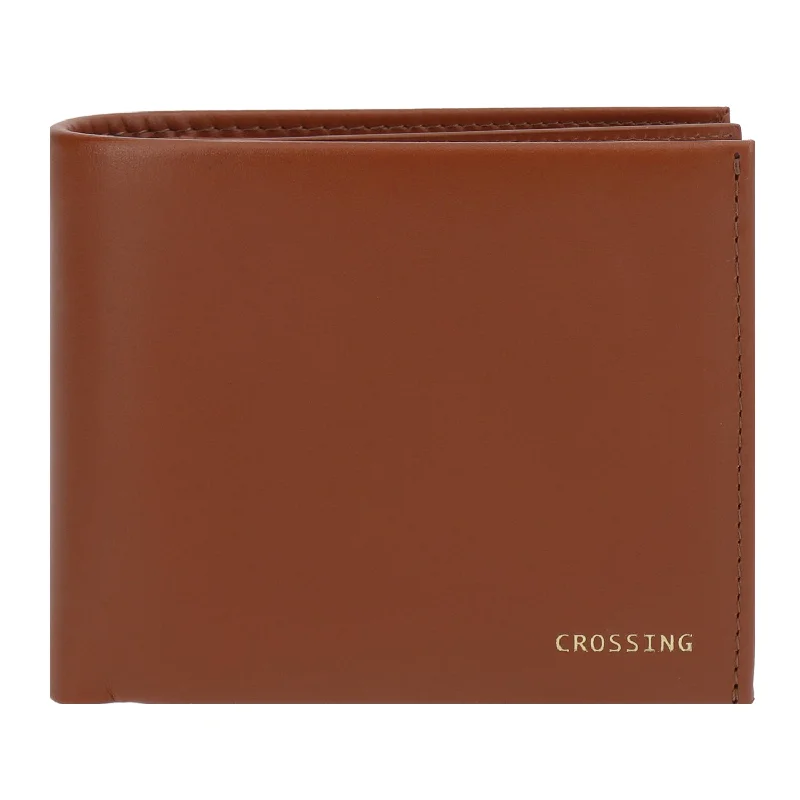 Trendy beige purses & wallets-Crossing Sydney Bi-Fold Leather Wallet With Flap And Coin Pouch