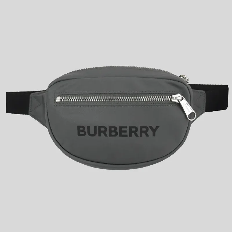 Minimalist white crossbody bag-Burberry Cannon Branded Nylon Belt/Crossbody Bag Grey RS-80528881