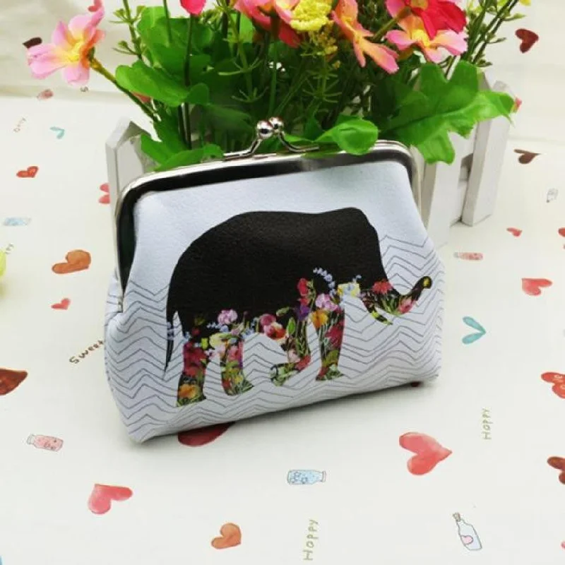 Spacious purple purses & wallets-Women Wallets Elephant Pattern Female Wallet Card Holder Coin Purse China Wallet Carteras Mujer