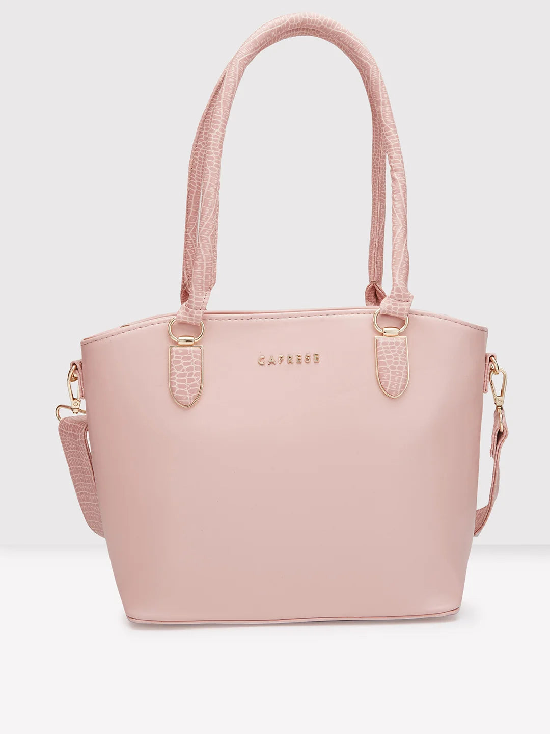 Durable beige crossbody bag-Caprese Esme Satchel Medium Blush