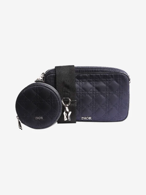 Bold geometric crossbody bag-Dark blue 2021 nylon quilted crossbody bag