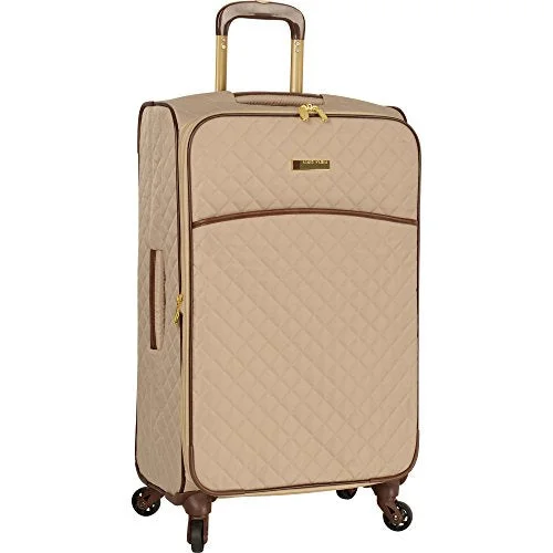 solid suitcase for tough trips -Anne Klein 29" Expandable Softside Spinner Luggage, Beige Quilted