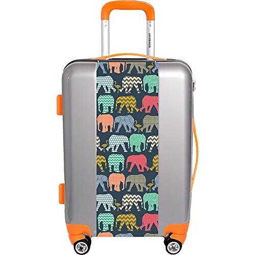 small suitcase for tight spaces -Ugo Bags Baby Elephants And Flamingos By Sharon Tuner 31" Luggage (Silver)