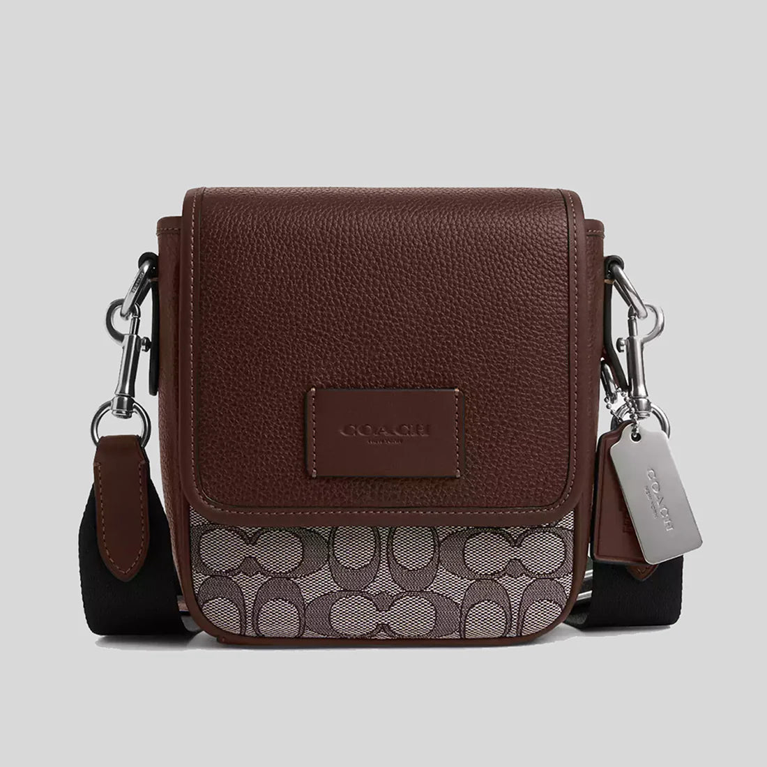 Navy blue office crossbody bag-COACH Lucas Crossbody In Signature Jacquard Oak/Maple RS-CO915