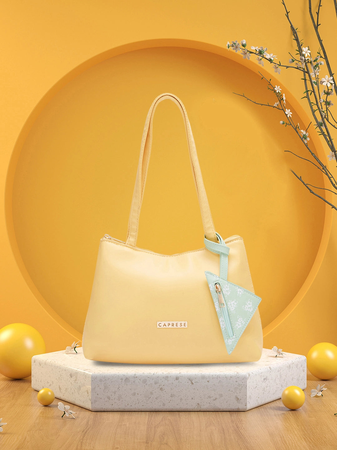 Soft white crossbody bag-Caprese Pyxis Satchel Small Yellow Handbag