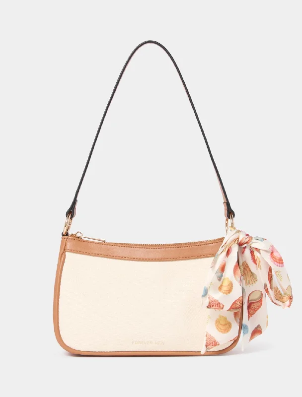 Heavy-duty beige crossbody bag-Sakura Scarf Shoulder Bag