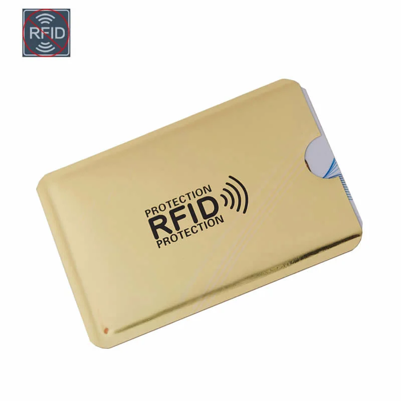 Stylish yellow purses & wallets-Casual Laser Aluminium Metal Credit Anti Rfid Wallet Blocking Reader Lock Bank Card Holder Id