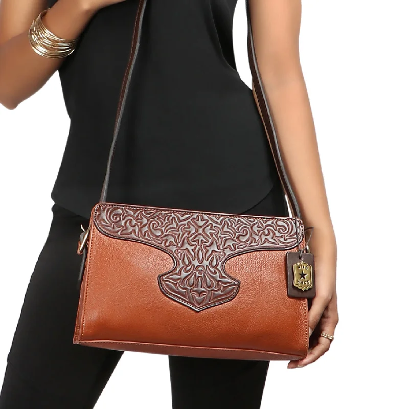 Modern tan crossbody bag-SALLY SCULL 02 CROSSBODY