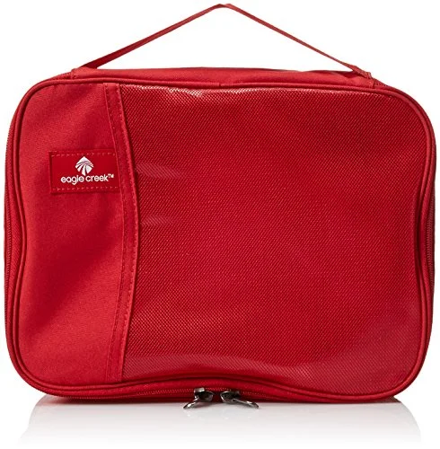 deal suitcase for budget trips -Eagle Creek Travel Gear Luggage Pack-it Clean Dirty Half Cube, Red Fire