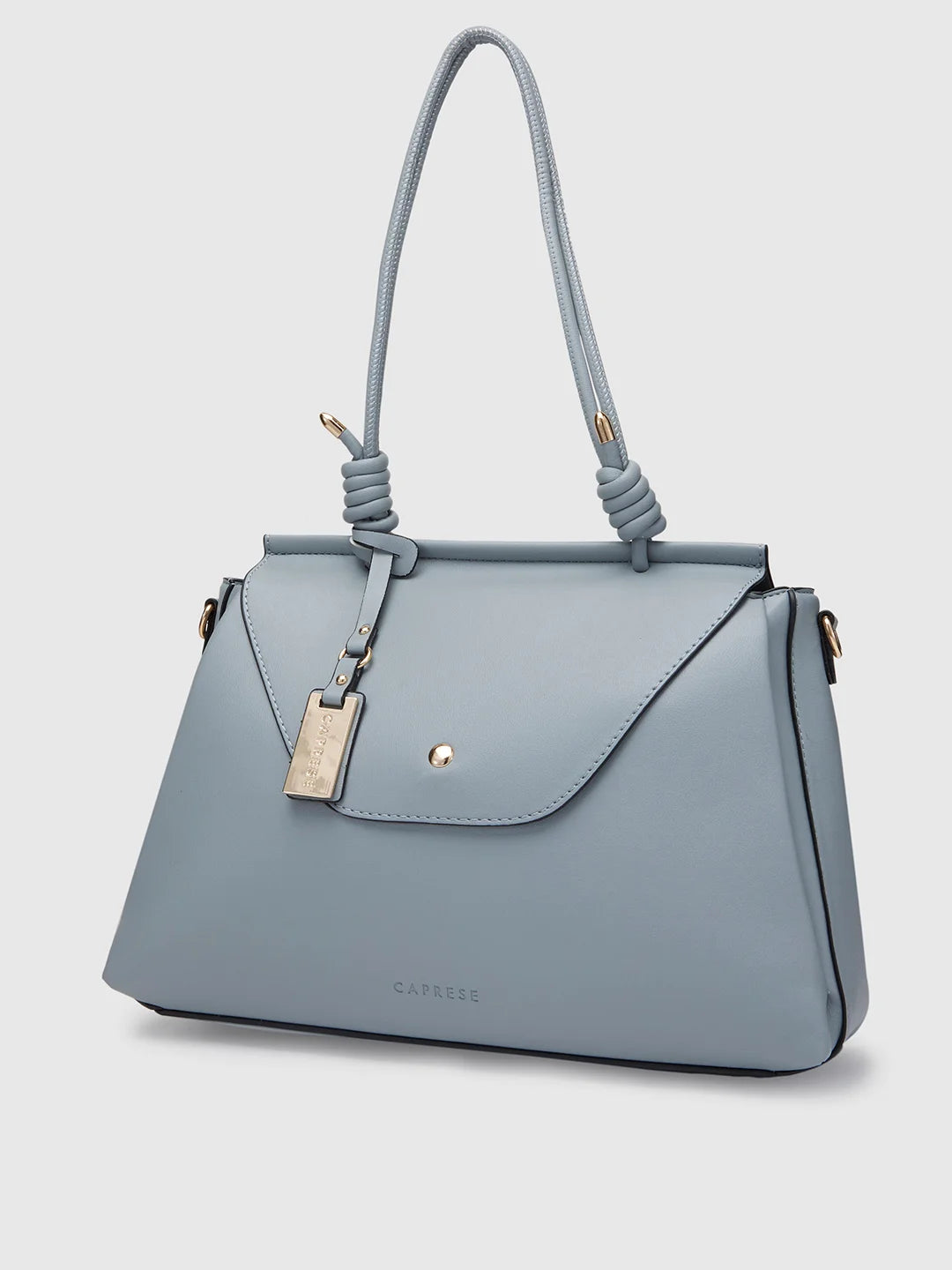 Soft tan crossbody bag-Caprese Evalina Satchel Large Grey