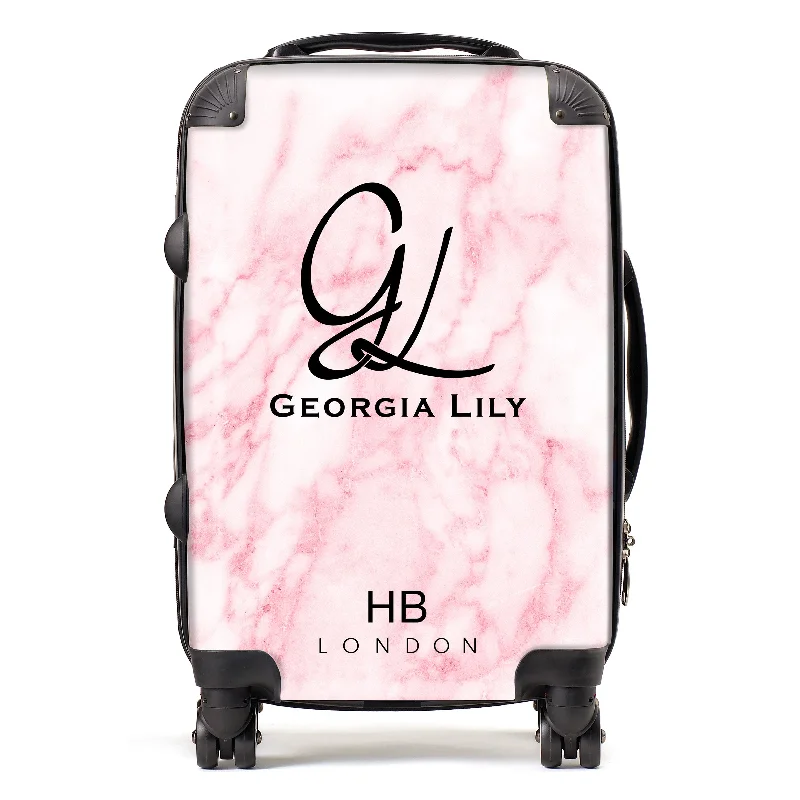 engraved suitcase with personal initials -Personalised Custom Font Initial / Name Suitcase