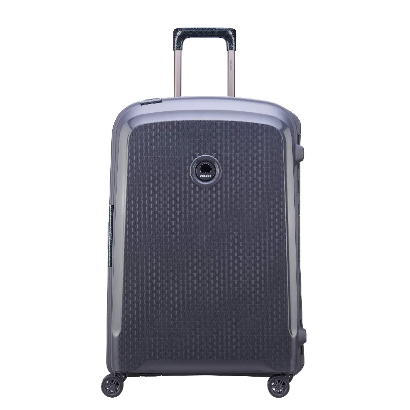 thrifty suitcase for budget travel -DELSEY Paris Belfort DLX 26" Checked Spinner, Anthracite