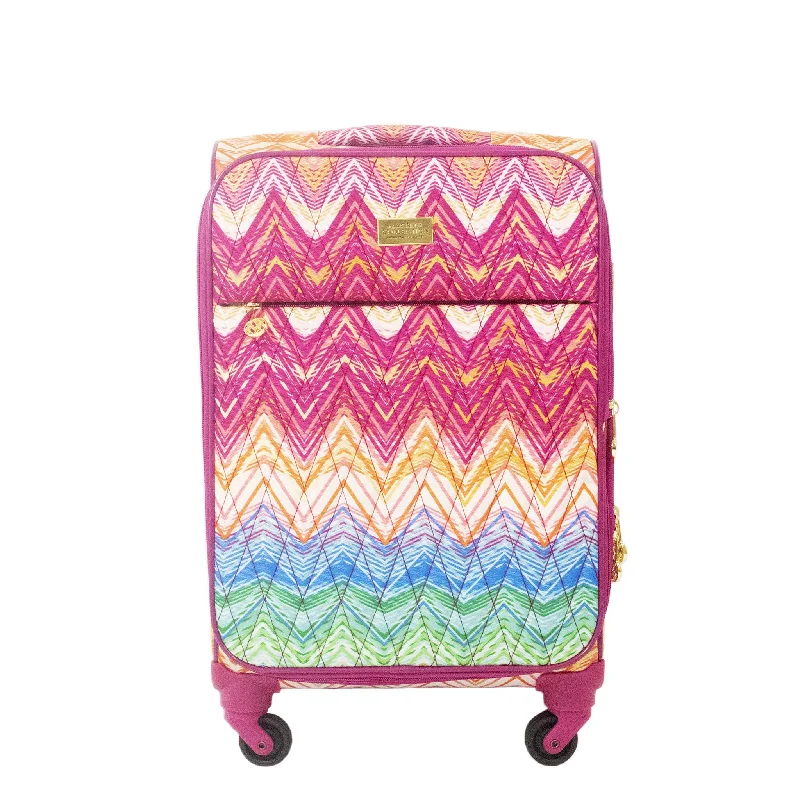 group-rate suitcase for mass travel -Macbeth Collection Women's Chevron 21 inch Spinner Luggage, Purple