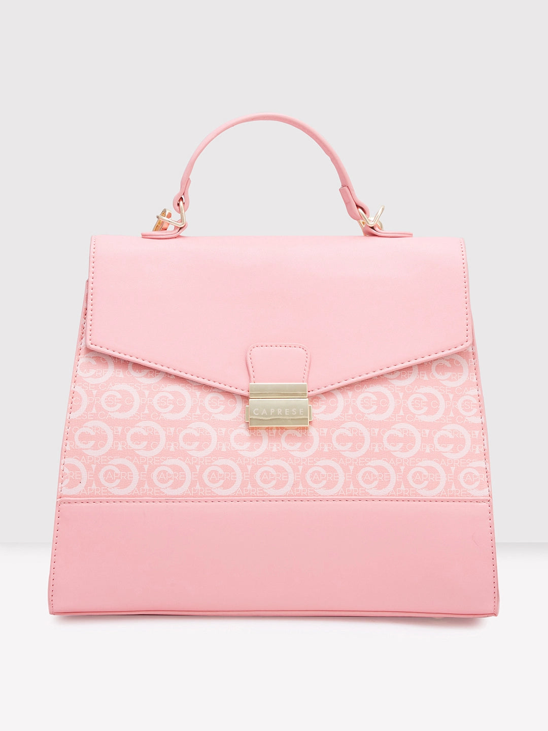 Modern geometric crossbody bag-Caprese Cleo Satchel Medium Light Pink