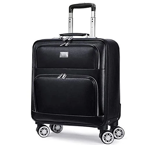 giant suitcase for festive travel -Luggage PU Rolling Suitcase Cabin Business Travel Trolley Bags for Men Luggage Suitcase Bag Wheels Spinner Suitcase Wheeled Bags,20inch