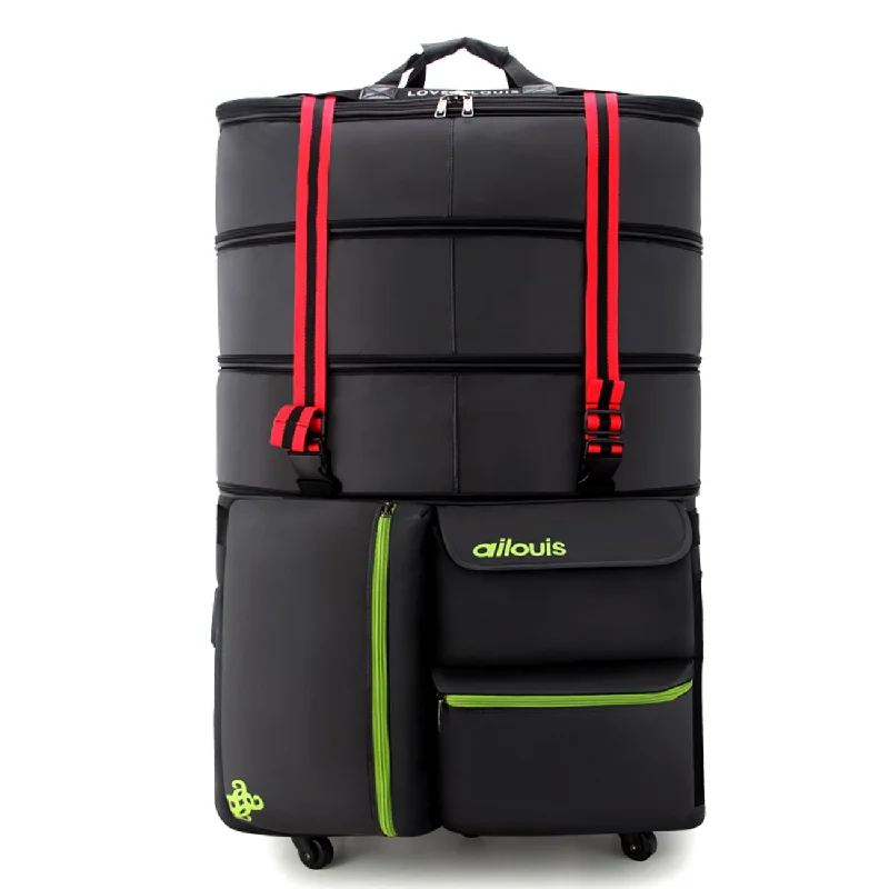 teen suitcase for young trips -Extra Large Expandable Lightweight Luggage Rolling Duffel Bag (XXL) with Wheels Travelling Foldable Suitcase